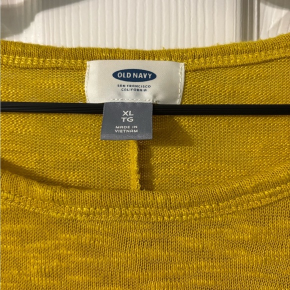 Old Navy Mustard Yellow Lightweight Knit Long Sleeve Top | Size XL - Picture 3 of 4